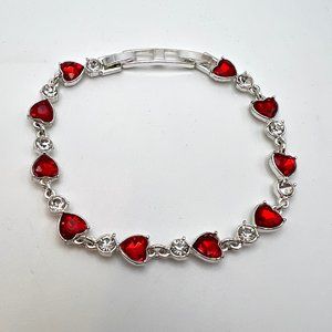 Elegant Red Heart Bracelet